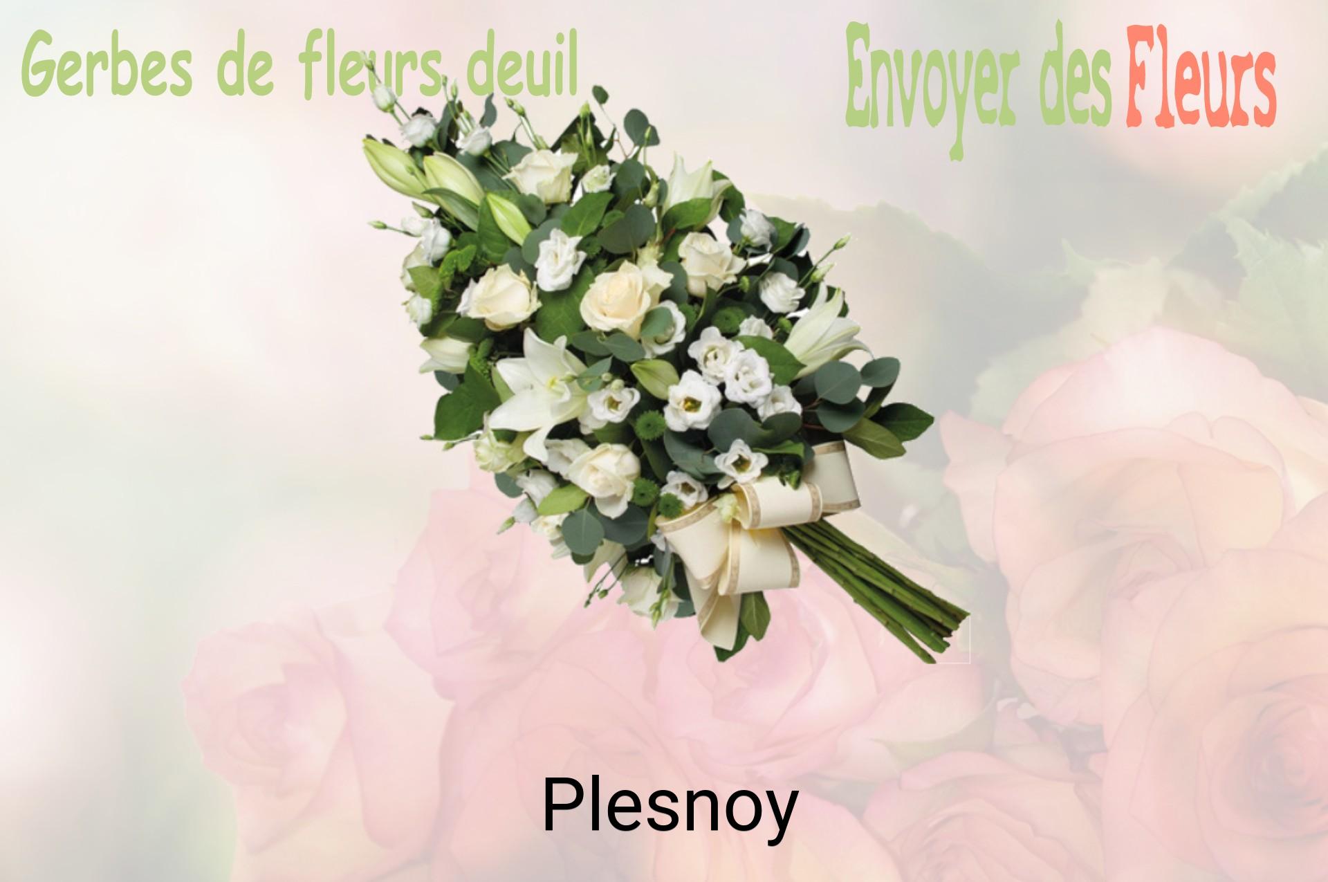 Gerbe de fleurs de deuil livrée à Plesnoy